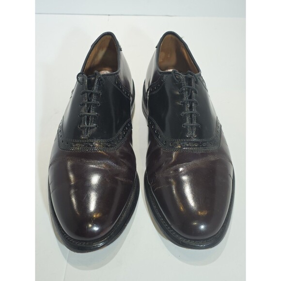 Allen Edmonds Men\'s Shelton 9.5 E Burgandy & Black Saddle shoes main image 7